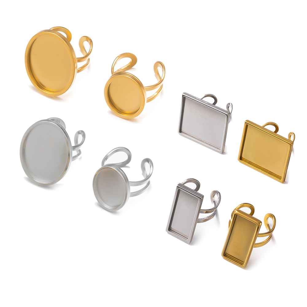 Ring Set Adjustable - 4 шт., золотое пустое регулируемое кольцо