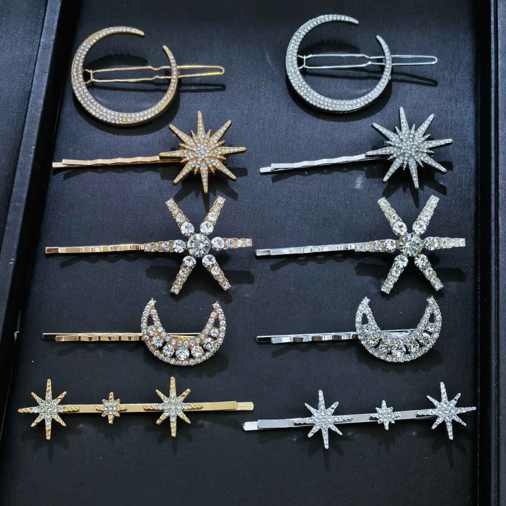 Women Accessories On Sale - Набор из 3/4 штук: кристальные заколки
