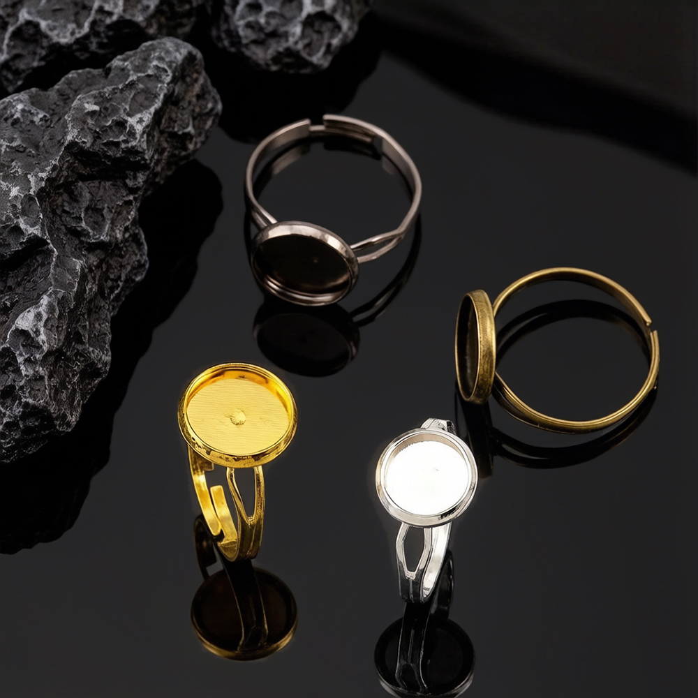 Ring Set Adjustable - 10 шт./лот, регулируемые заготовки для колец,