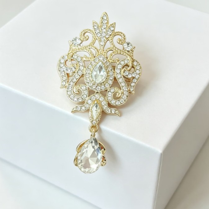 Роскошная золотистая брошь-цве – обзор и цена Women Accessories Bouquet